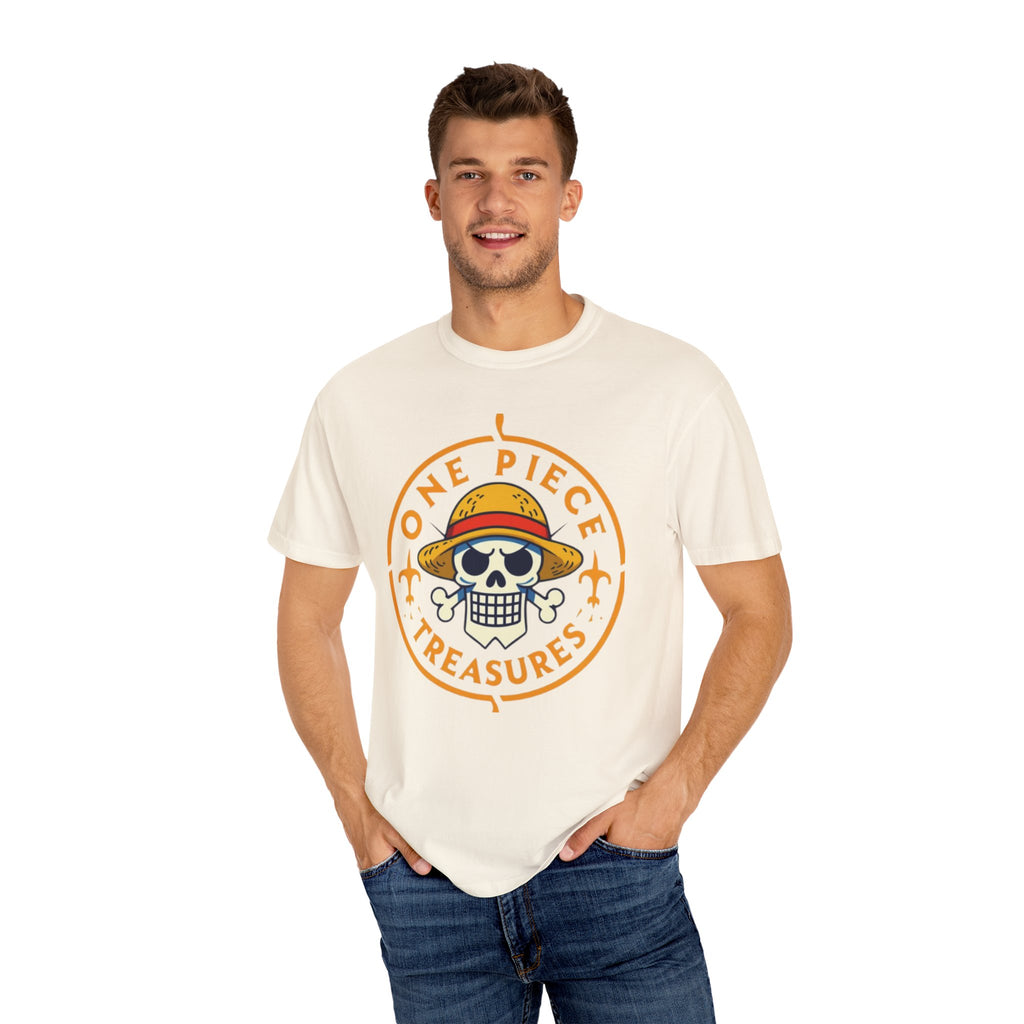 One Piece Treasures T-Shirt — Pirate Skull Straw Hat Graphic Tee