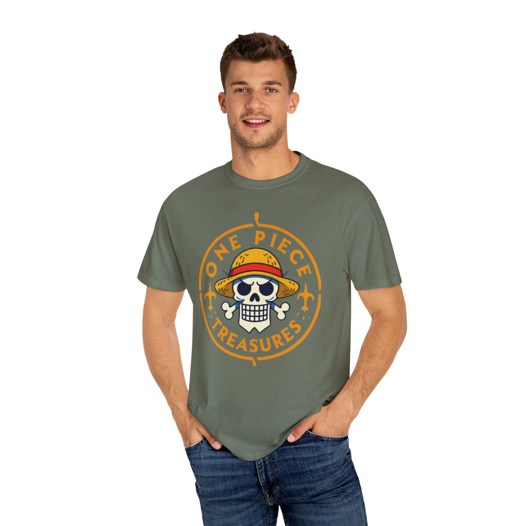 One Piece Treasures T-Shirt — Pirate Skull Straw Hat Graphic Tee