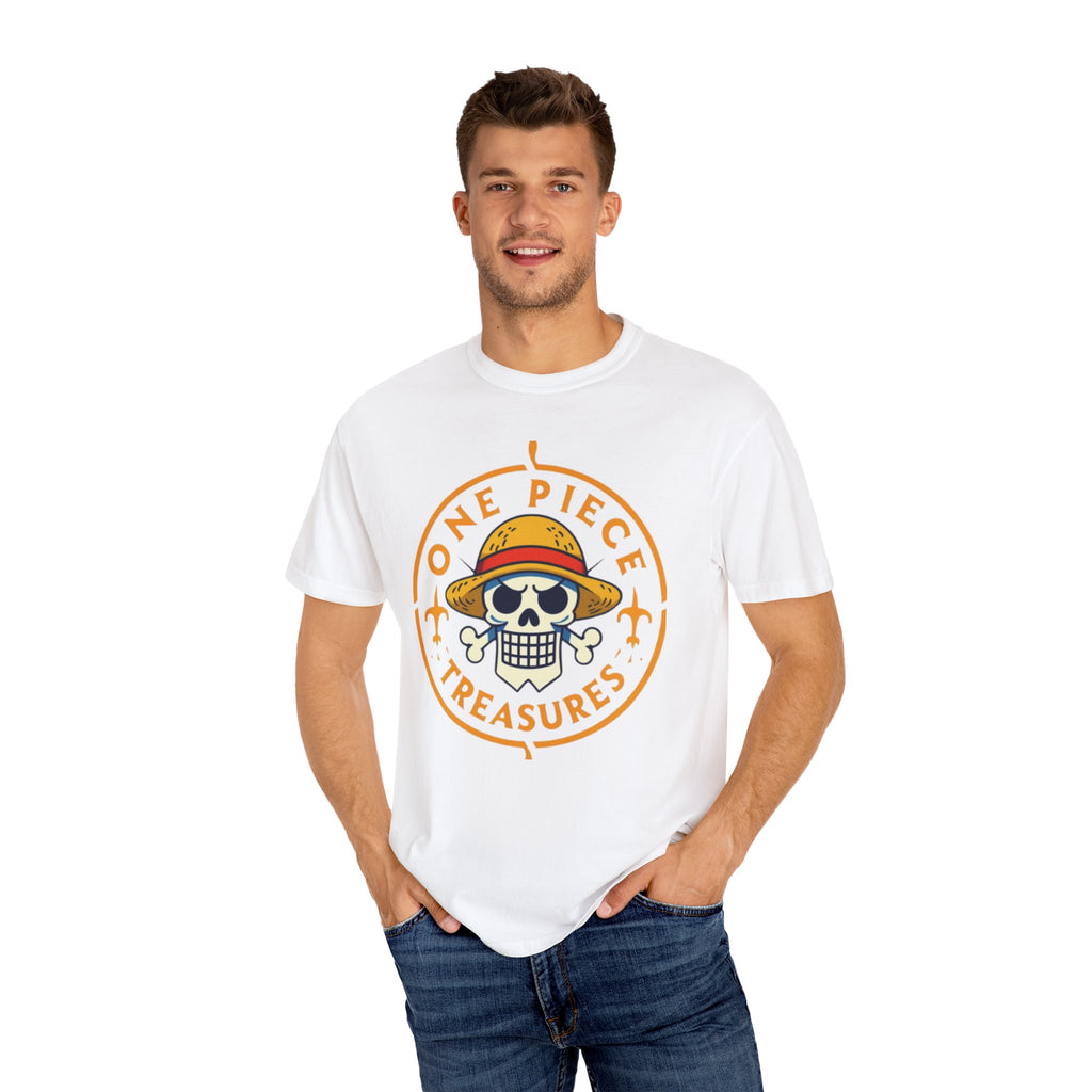 One Piece Treasures T-Shirt — Pirate Skull Straw Hat Graphic Tee