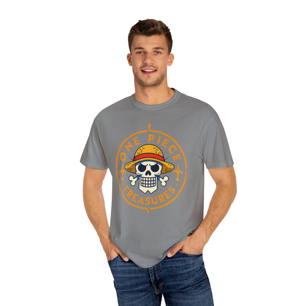 One Piece Treasures T-Shirt — Pirate Skull Straw Hat Graphic Tee