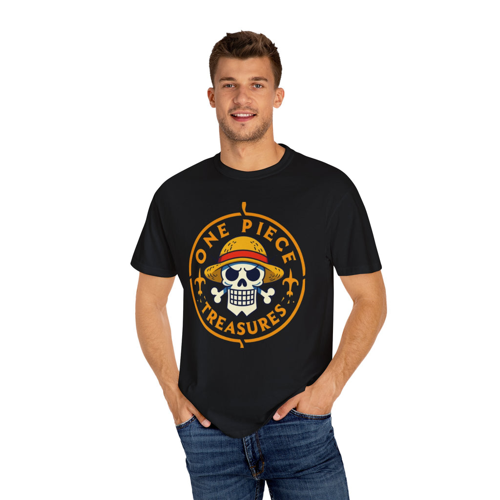 One Piece Treasures T-Shirt — Pirate Skull Straw Hat Graphic Tee