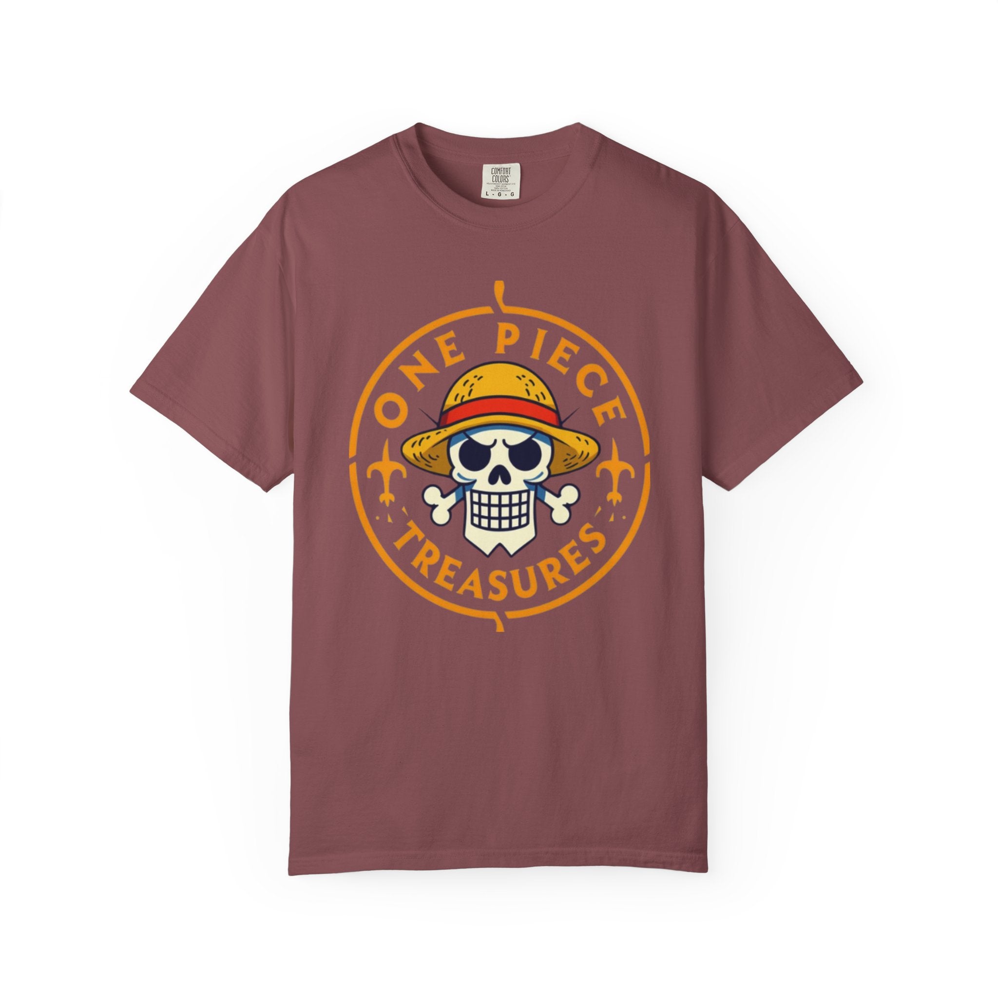 One Piece Treasures T-Shirt — Pirate Skull Straw Hat Graphic Tee