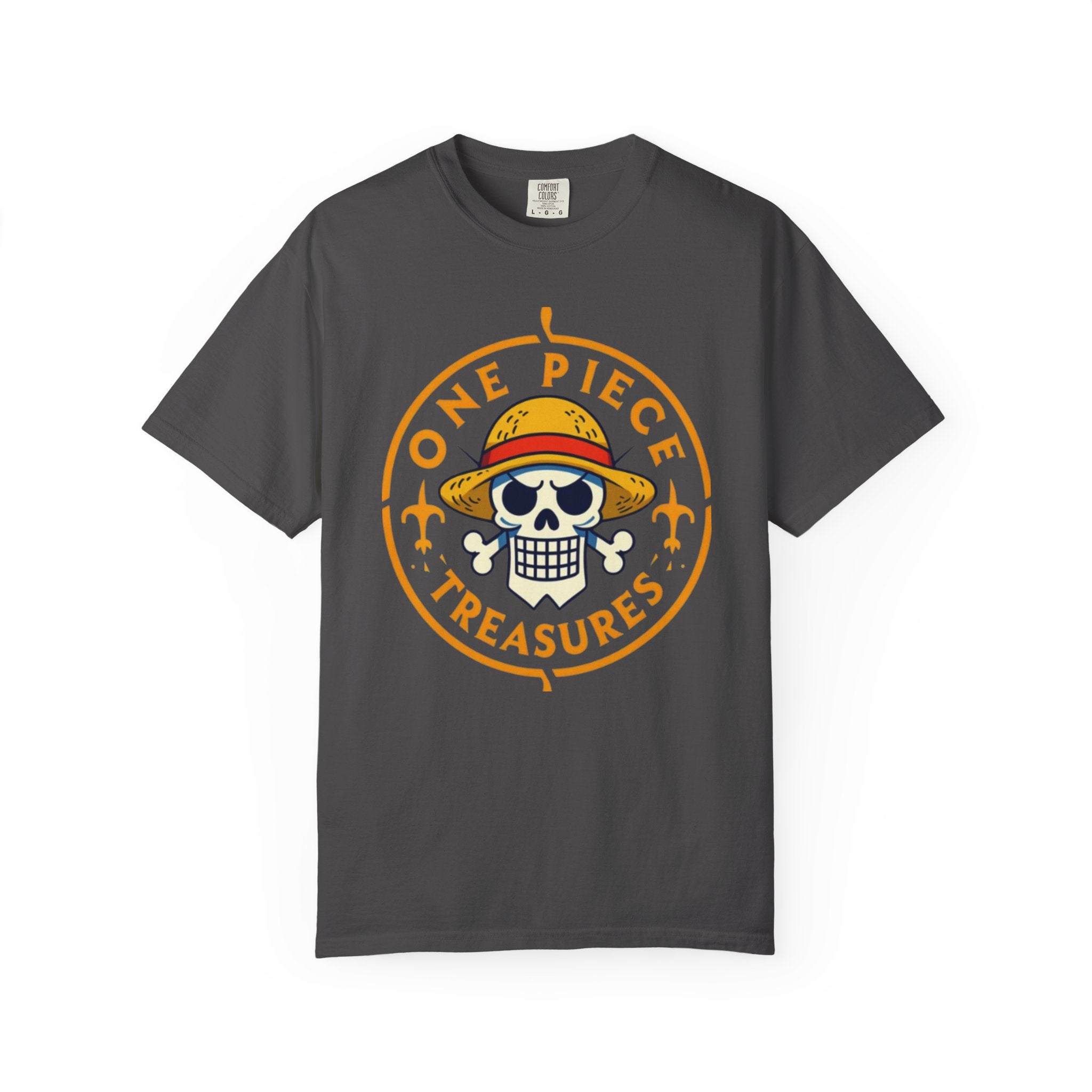 One Piece Treasures T-Shirt — Pirate Skull Straw Hat Graphic Tee