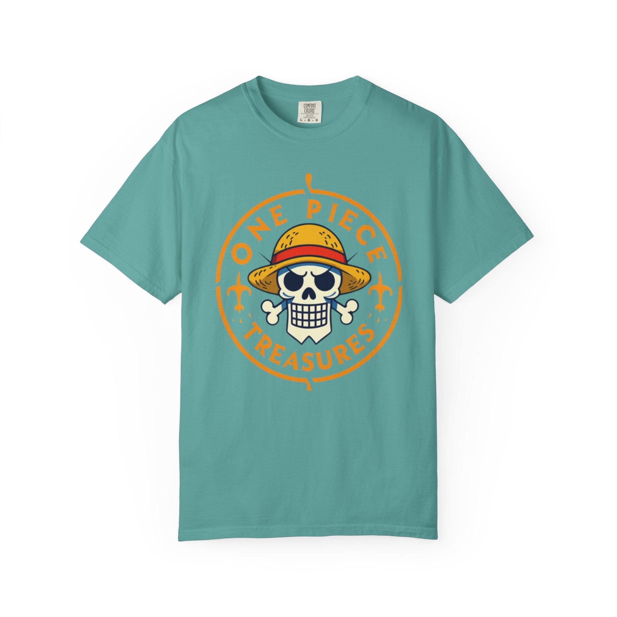 One Piece Treasures T-Shirt — Pirate Skull Straw Hat Graphic Tee