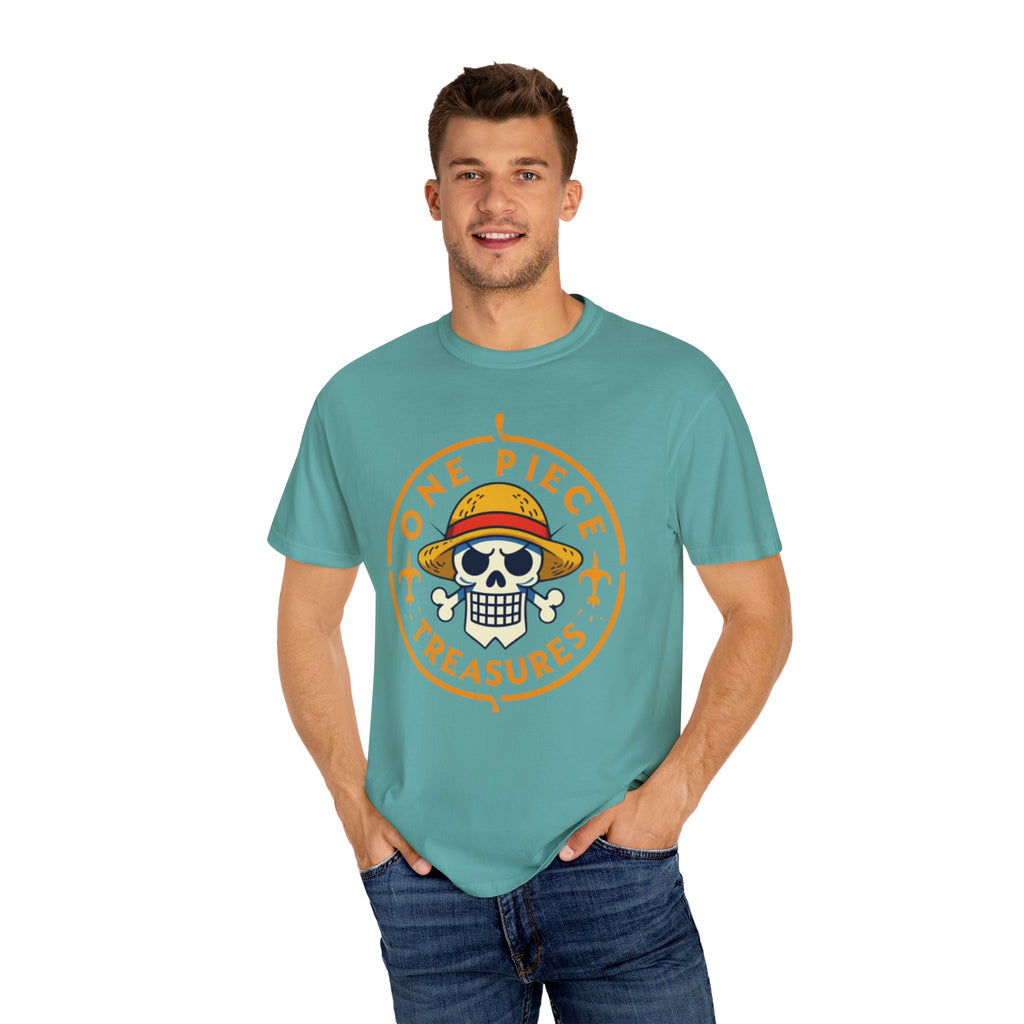 One Piece Treasures T-Shirt — Pirate Skull Straw Hat Graphic Tee