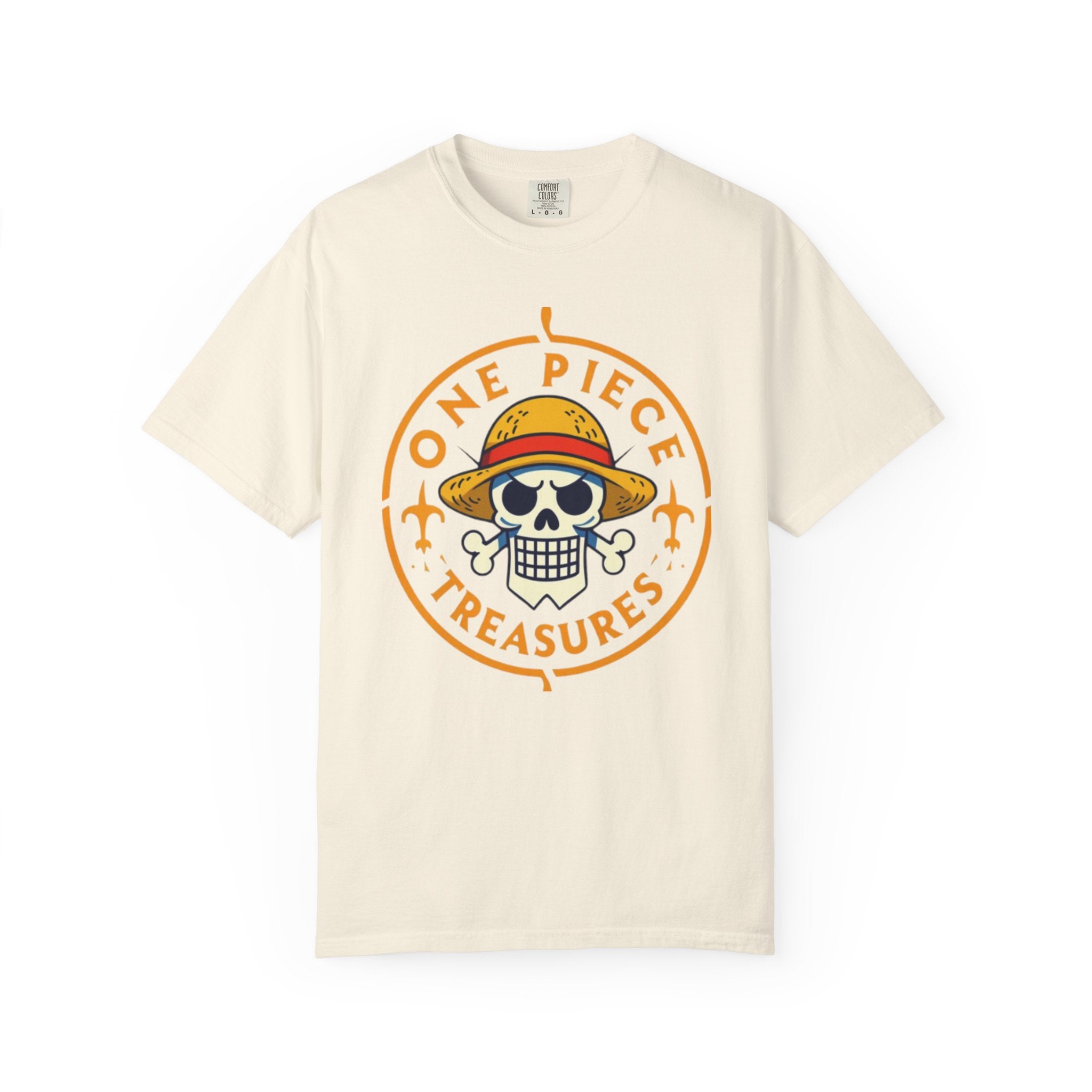 One Piece Treasures T-Shirt — Pirate Skull Straw Hat Graphic Tee