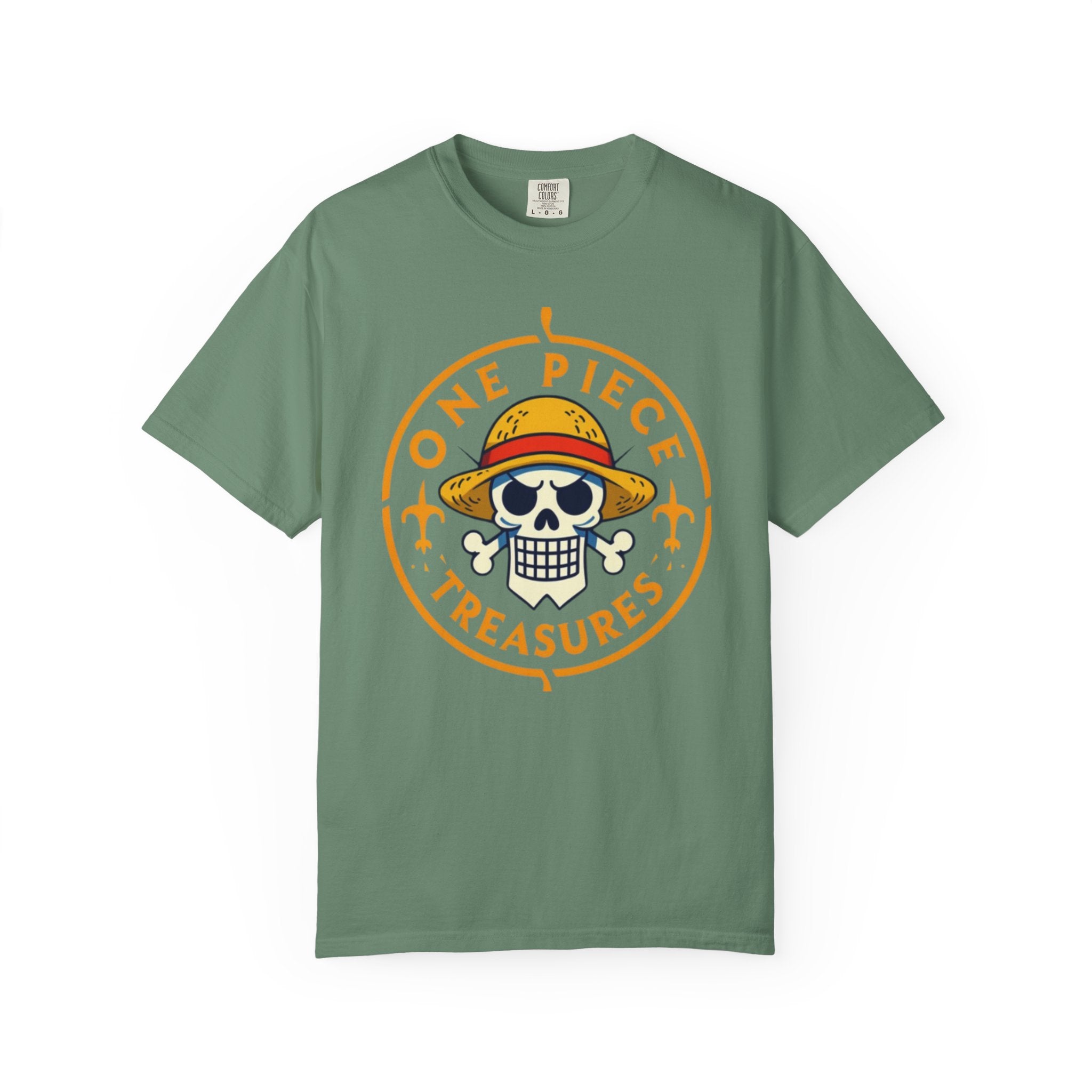 One Piece Treasures T-Shirt — Pirate Skull Straw Hat Graphic Tee