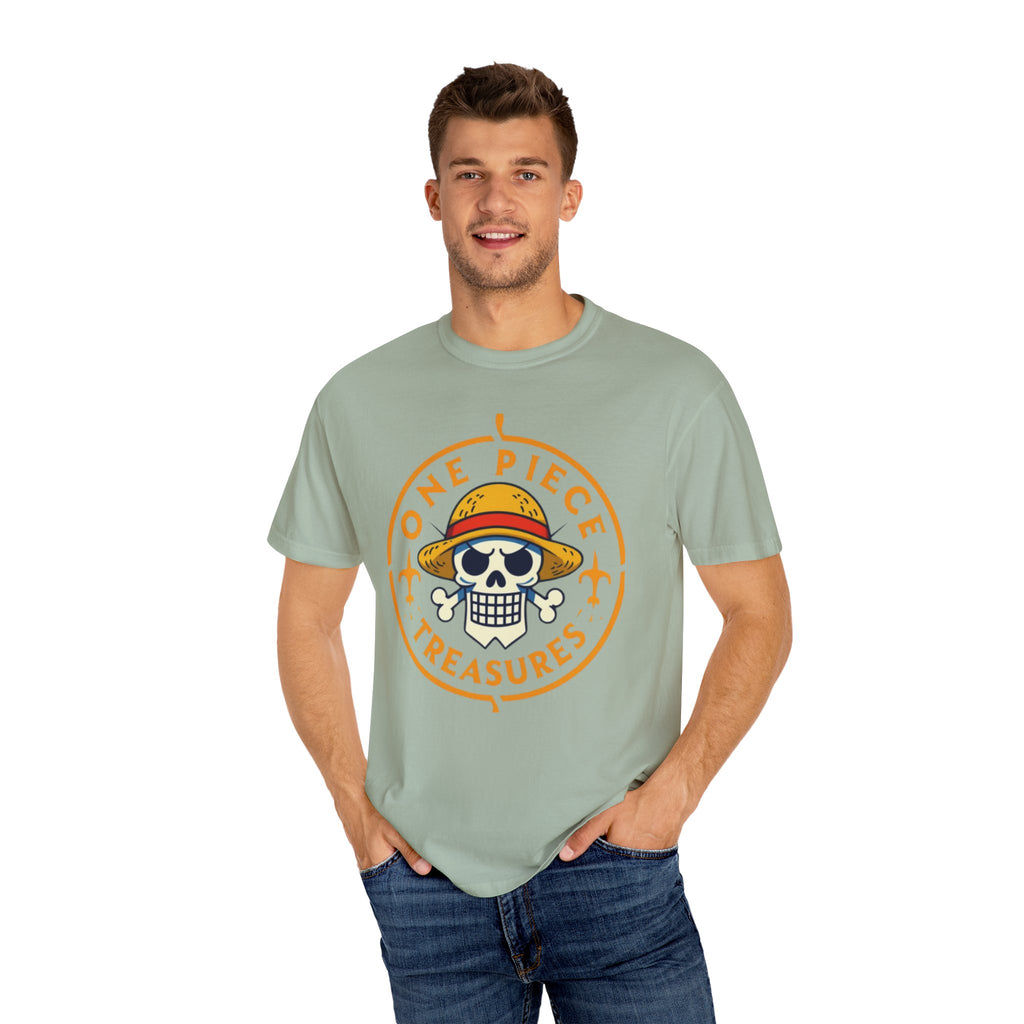 One Piece Treasures T-Shirt — Pirate Skull Straw Hat Graphic Tee