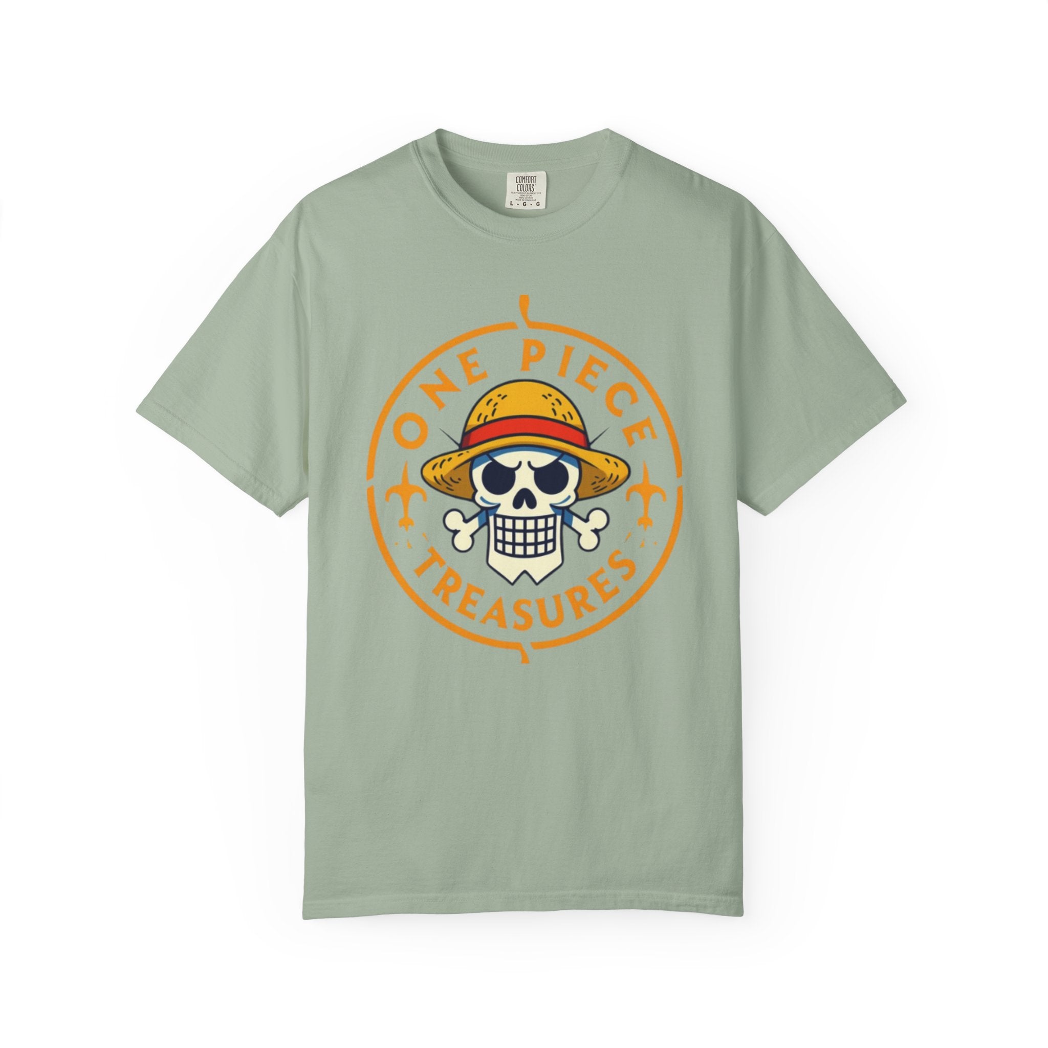 One Piece Treasures T-Shirt — Pirate Skull Straw Hat Graphic Tee
