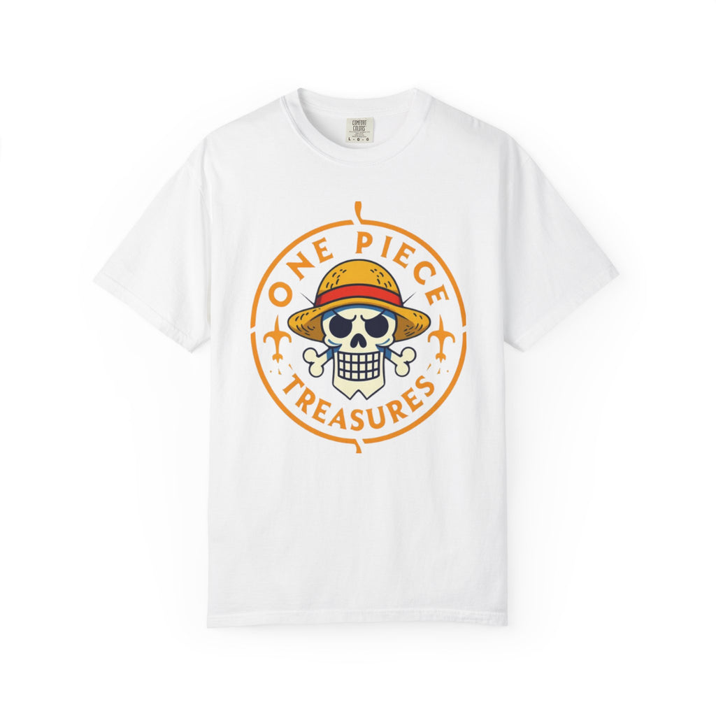 One Piece Treasures T-Shirt — Pirate Skull Straw Hat Graphic Tee