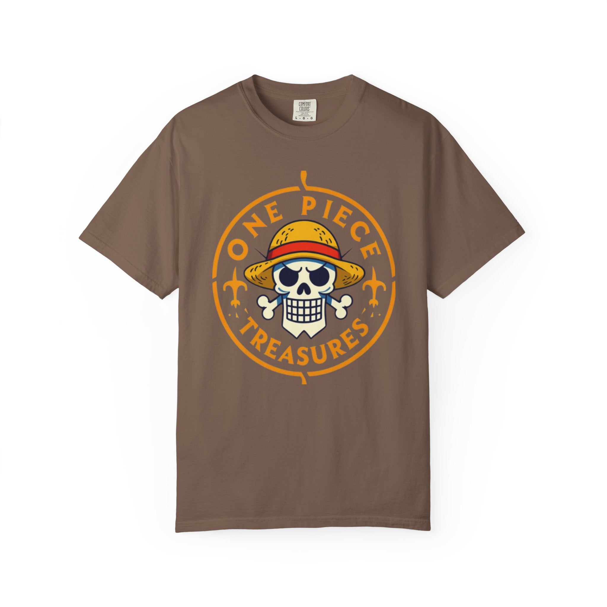 One Piece Treasures T-Shirt — Pirate Skull Straw Hat Graphic Tee