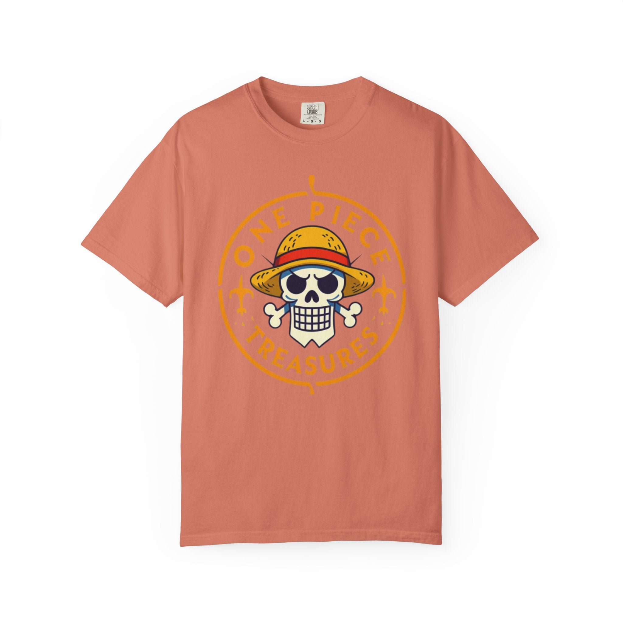 One Piece Treasures T-Shirt — Pirate Skull Straw Hat Graphic Tee