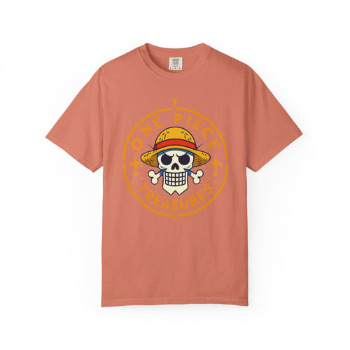 One Piece Treasures T-Shirt — Pirate Skull Straw Hat Graphic Tee
